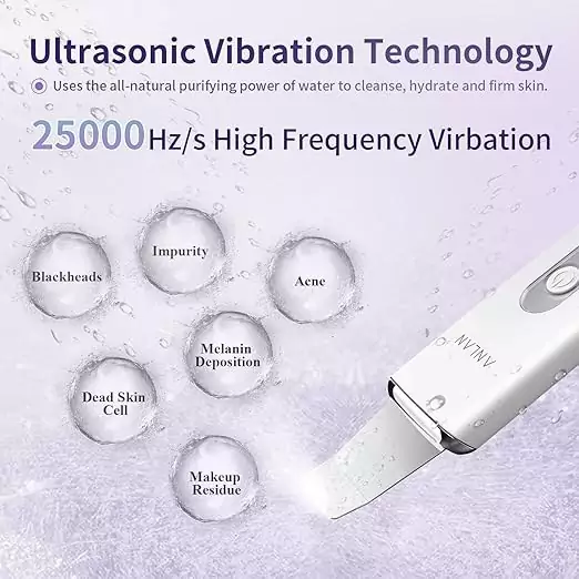 اسکرابر پوست ANLAN 2.0 اسکرابر اولتراسونیک صورت، پاکسازی صورت با 4 حالت