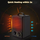 بخاری برقی فن دار رومیزی 1800 وات مدل QN03 برند POCHEA