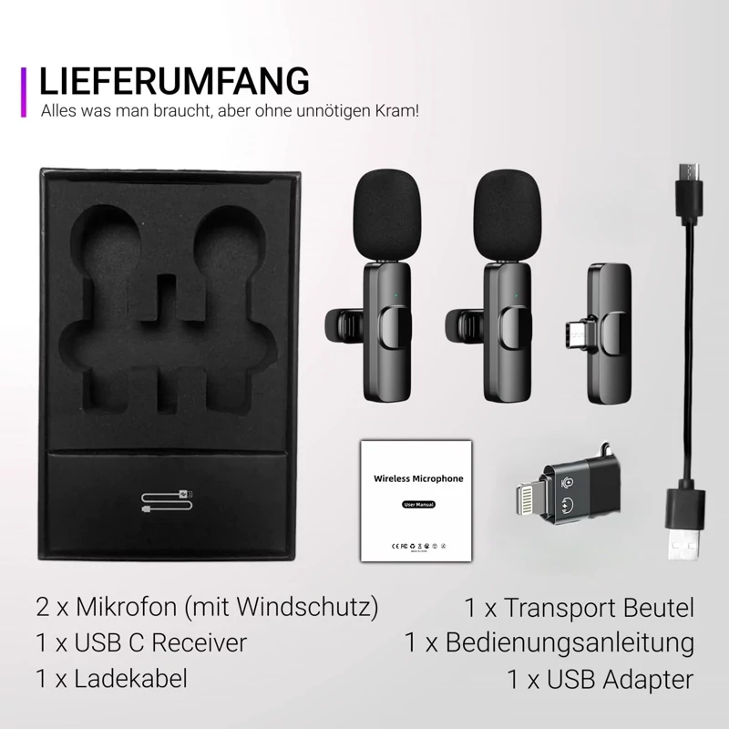 میکروفون بی سیم یقه ای دو عددی