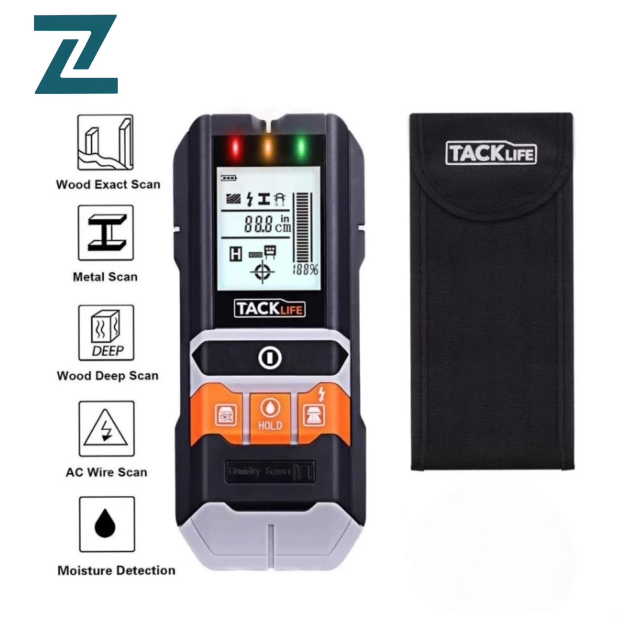 اسکنر ، ردیاب دیواری برند TACKLIFE-DMS05 با رطوبت سنج