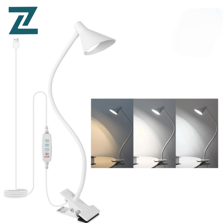 چراغ مطالعه ی گیره ای LED Qooltek 3 سفید