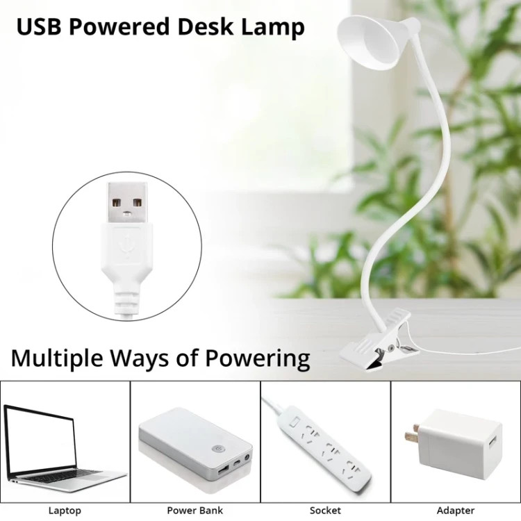 چراغ مطالعه ی گیره ای LED Qooltek 3 سفید