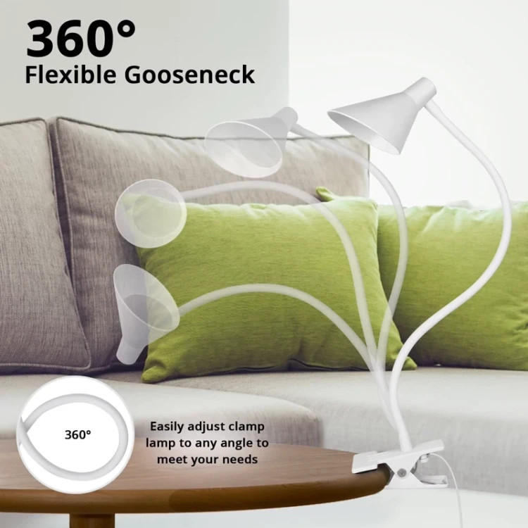 چراغ مطالعه ی گیره ای LED Qooltek 3 سفید
