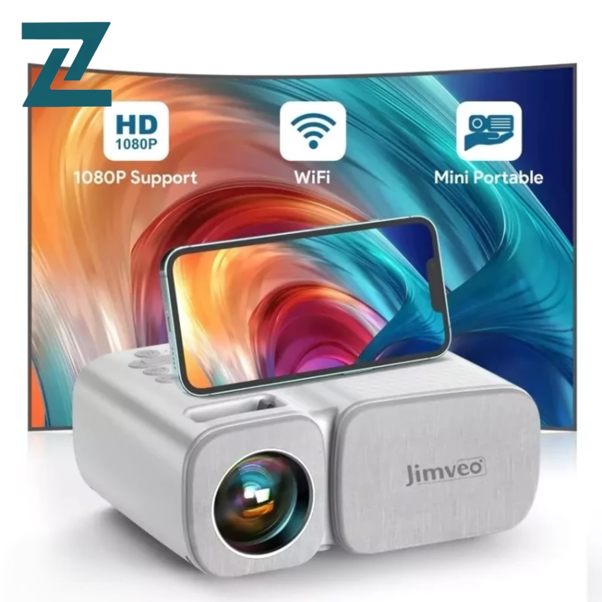 مینی ویدیو پروژکتور برند Jimveo مدل C11 وایفای و بلوتوث