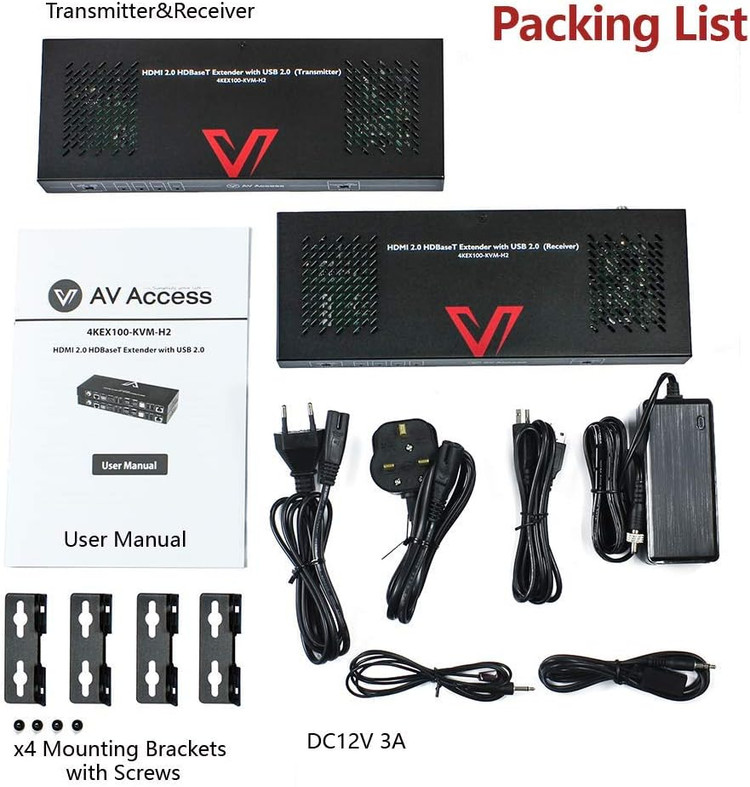 اکستندر HDMI 2.0 مدل HDBaseT با KVM USB | برد 100 متر، 4K@60Hz، شبکه و مادون قرمز