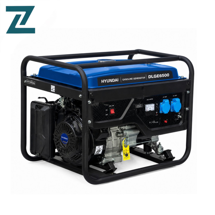 ژنراتور برق ۵ کیلووات بنزینی برند هیوندا مدل DLGE6500 چهار زمانه تک فاز (Stage V) با AVR و موتور قدرتمند ۱۴ اسب بخار