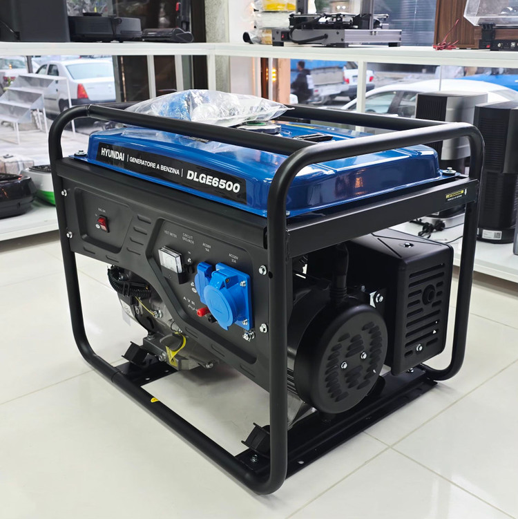 ژنراتور برق ۵ کیلووات بنزینی برند هیوندا مدل DLGE6500 چهار زمانه تک فاز (Stage V) با AVR و موتور قدرتمند ۱۴ اسب بخار