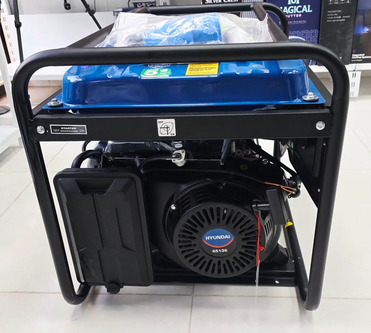 ژنراتور برق ۵ کیلووات بنزینی برند هیوندا مدل DLGE6500 چهار زمانه تک فاز (Stage V) با AVR و موتور قدرتمند ۱۴ اسب بخار