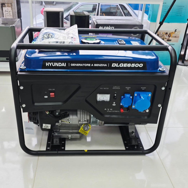 ژنراتور برق ۵ کیلووات بنزینی برند هیوندا مدل DLGE6500 چهار زمانه تک فاز (Stage V) با AVR و موتور قدرتمند ۱۴ اسب بخار