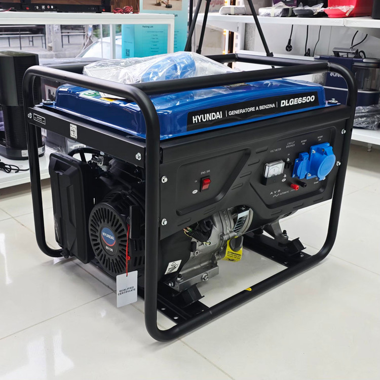 ژنراتور برق ۵ کیلووات بنزینی برند هیوندا مدل DLGE6500 چهار زمانه تک فاز (Stage V) با AVR و موتور قدرتمند ۱۴ اسب بخار