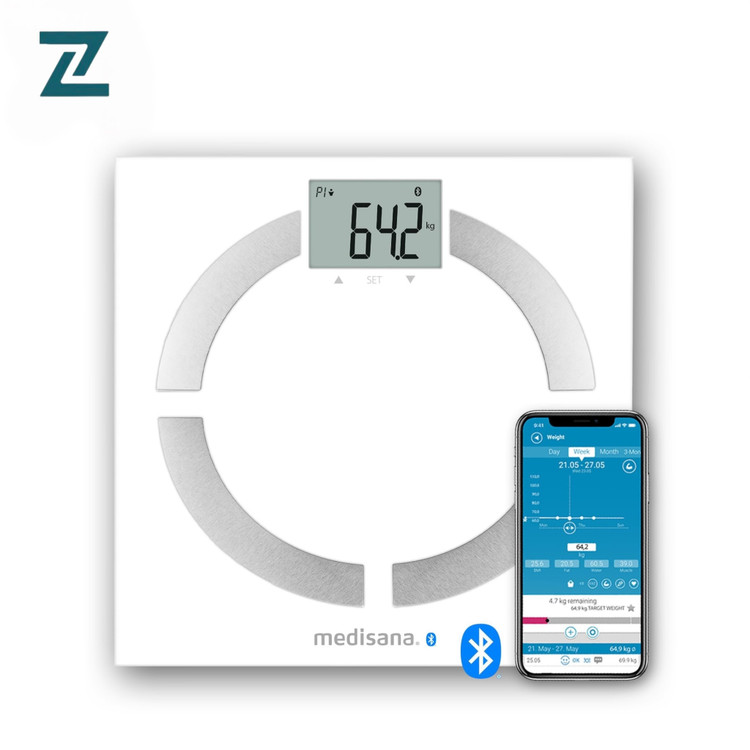 ترازو هوشمند آنالیز بدن برند مدیسانا مدل BS 444 Connect اندازهگیری BMI، چربی، عضله و اتصال بلوتوث به اپ VitaDock