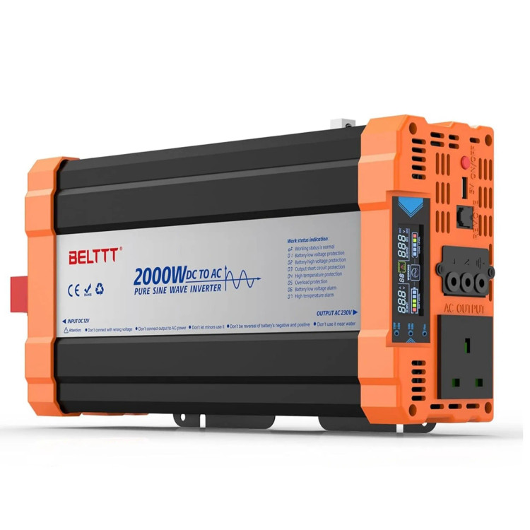 اینورتر برق 2000 وات برند بلت مدل BAP2000A با موج سینوسی خالص 12وات به 230وات