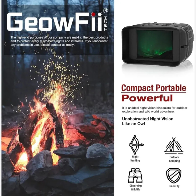 دوربین دو چشمی دید درشب برند GeowFii مدل M2 با کیفیت 4K