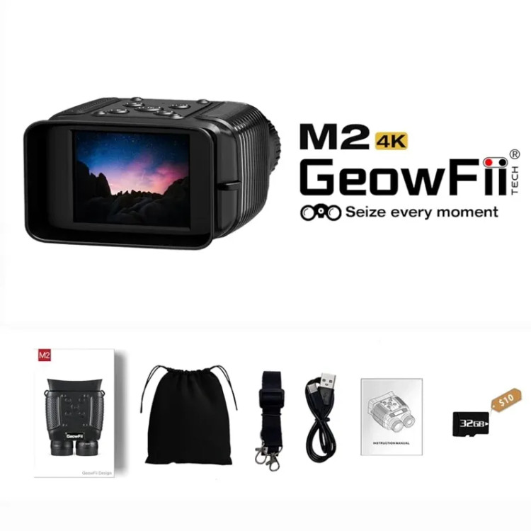 دوربین دو چشمی دید درشب برند GeowFii مدل M2 با کیفیت 4K