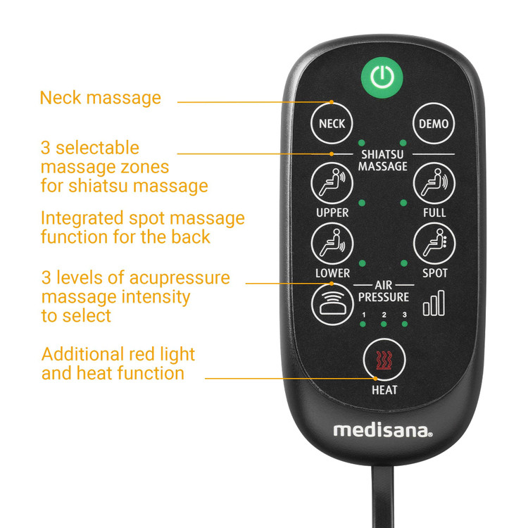 روکش صندلی ماساژور شیاتسو و طب فشاری مدیسانا Medisana MC 825