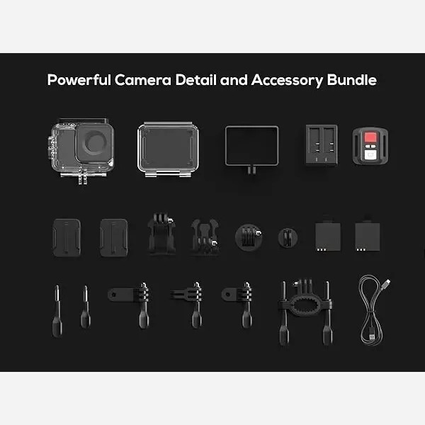 دوربین اکشن ورزشی 4k برند iZEEKER مدل iA100 و گیمبال و لرزشگیر برند YI Action Gimbal