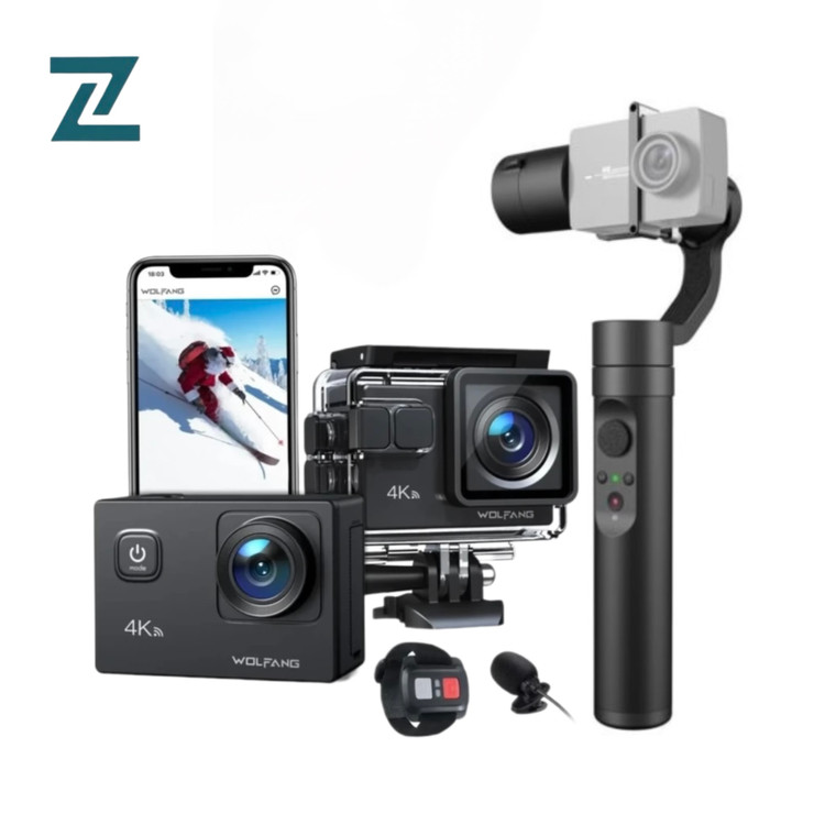 دوربین اکشن 4K ورزشی WOLFANG GA100 با گیمبال و لرزشگیر سهمحوره YI Action Gimbal