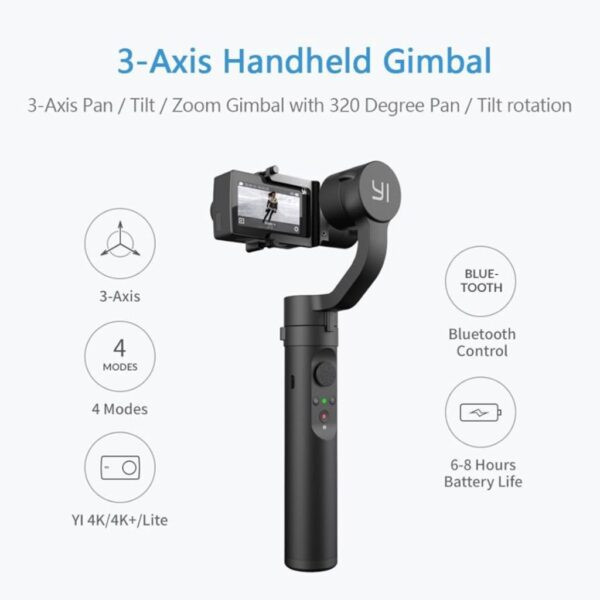 دوربین اکشن 4K ورزشی WOLFANG GA100 با گیمبال و لرزشگیر سهمحوره YI Action Gimbal