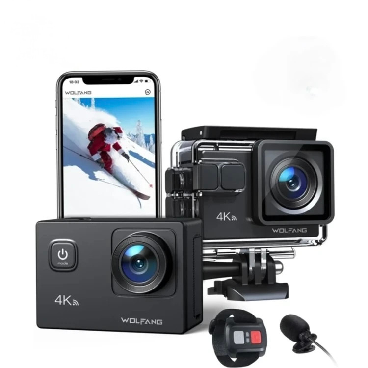 دوربین اکشن 4K ورزشی WOLFANG GA100 با گیمبال و لرزشگیر سهمحوره YI Action Gimbal